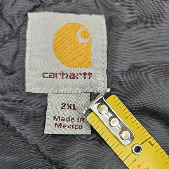 🔥VTG Carhartt Men's Brown Tan Canvas Duck Full Zip Vest Size 2XL - Picture 9 of 11